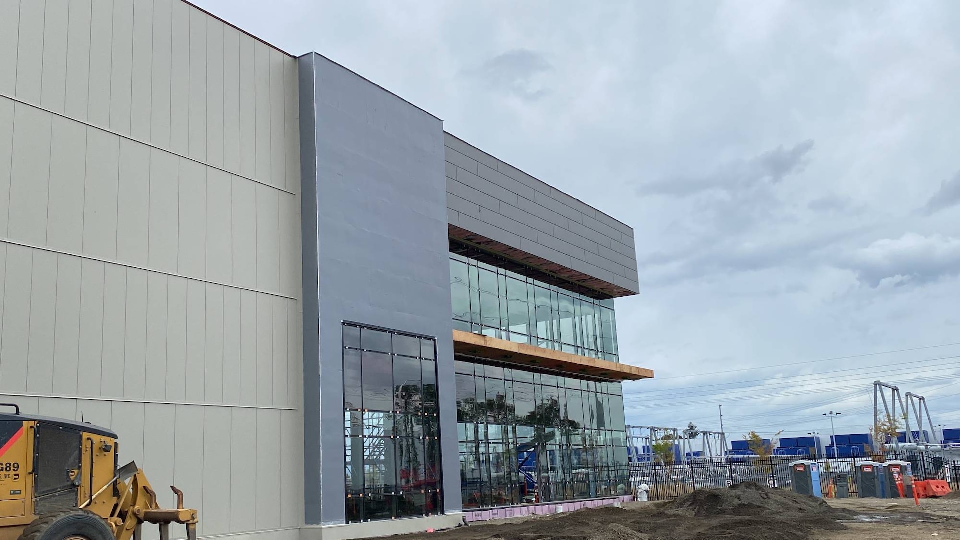 Commercial building constructed with air and water barriers (AWBs)